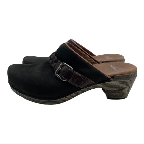 Dansko Black Melanie Nubuck Clog Size 40 - Picture 4 of 14